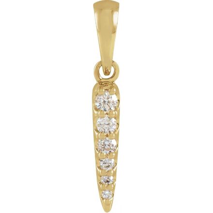 14k Gold Natural Diamond Spike Pendant