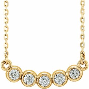 Natural Diamond Bezel Set Necklace