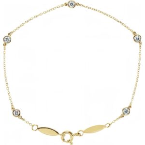 Natural Diamond Bezel-Set Station Bracelet (1/3 CTW)