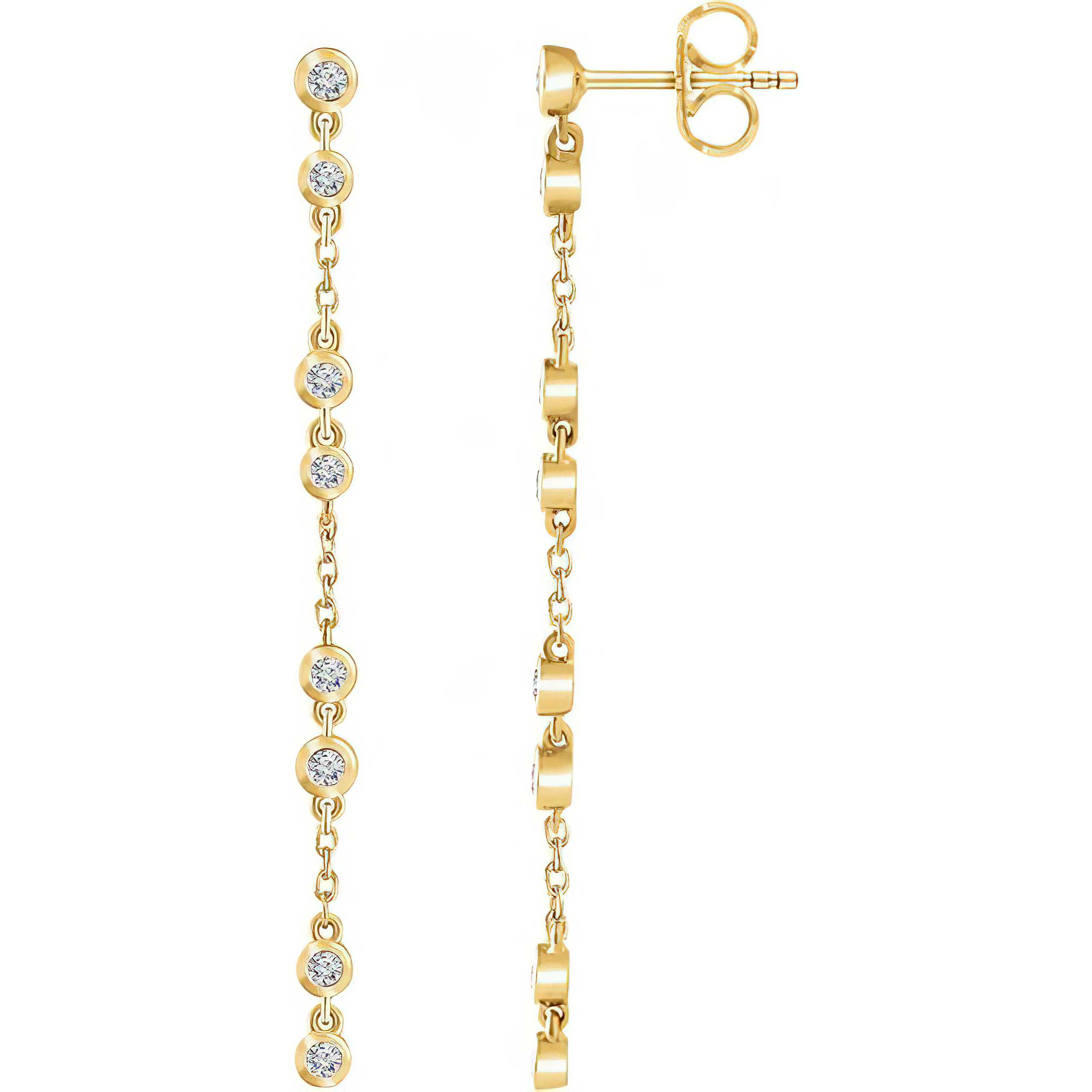 Natural Diamond Chain Earrings (1/3 CTW)