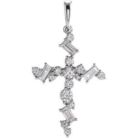 Natural Diamond Scattered Cross Pendant