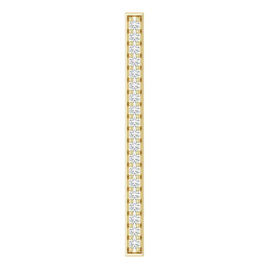 14k Gold Natural Diamond Vertical Bar Pendant/Charm