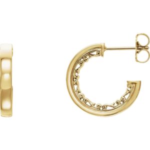 Vintage-Inspired Hoop Earrings (16x2.6 mm)