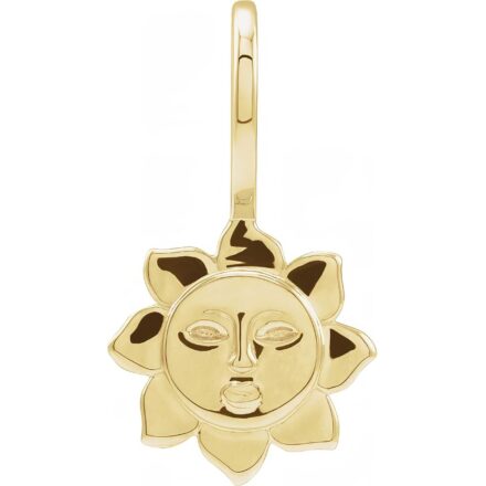 14k Gold Sun Pendant Charm