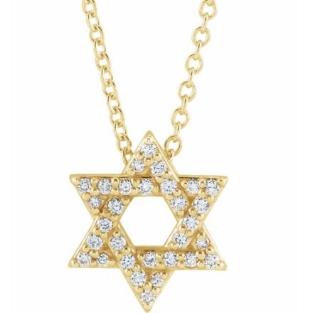 Natural Diamond Star of David Necklace