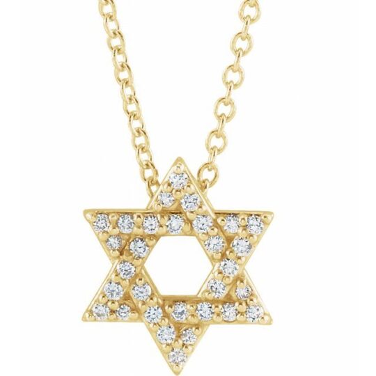 Natural Diamond Star of David Necklace