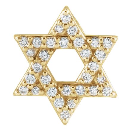 14k Gold Natural Diamond Star of David Pendant
