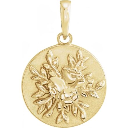 14k Gold Floral Pendant