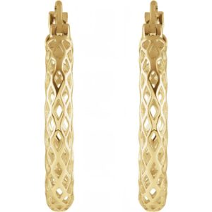 Pierced Tube Hoop Earrings (21x2.5 mm) - Image 2