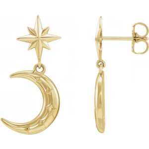 Crescent Moon Dangle Earrings