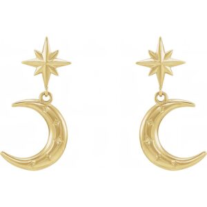 Crescent Moon Dangle Earrings - Image 2
