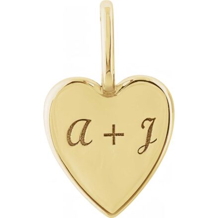 14k Gold Engravable Heart Pendant