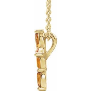 Natural Citrine Cross Necklace - Image 2