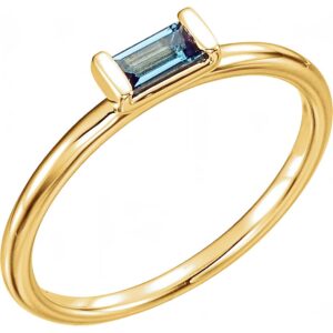 Natural London Blue Topaz Stackable Ring