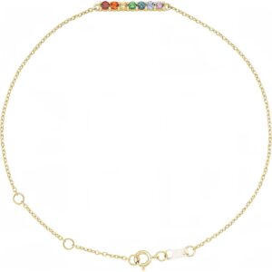 Natural Multi-Gemstone Bar Bracelet