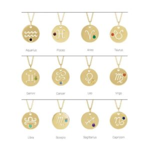Natural Peridot Gemini Zodiac Necklace - Image 3