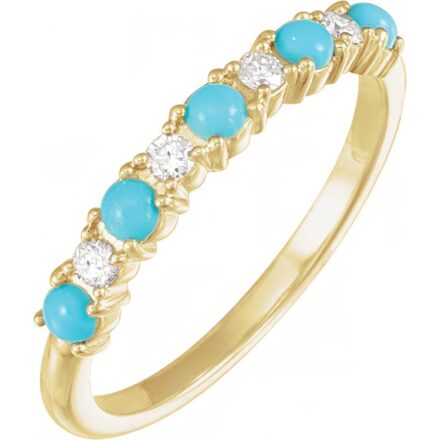 Natural Turquoise & 1/8 CTW Natural Diamond Ring