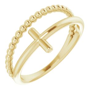 Negative Space & Beaded Cross Ring