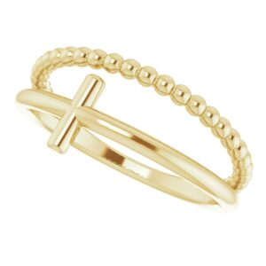 Negative Space & Beaded Cross Ring - Image 5