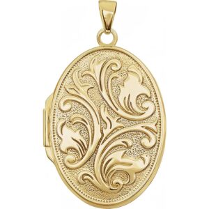 Oval Embossed Locket Pendant