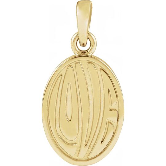 14k Gold Retro "Love" Pendant/Charm