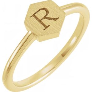 Geometric Signet Ring (9.5x8 mm)