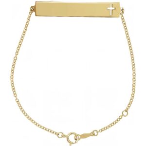 Pierced Cross Engravable Bar Bracelet - Image 3