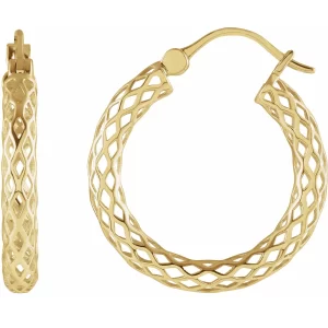 Pierced Tube Hoop Earrings (21x2.5 mm)
