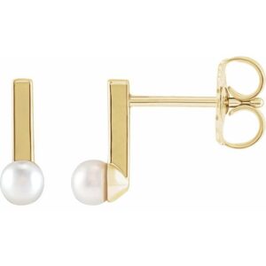 Seed Pearl Bar Earrings